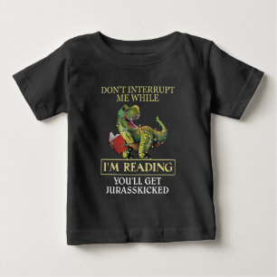 Camiseta T Rex não me interrompe enquanto estou lendo livro