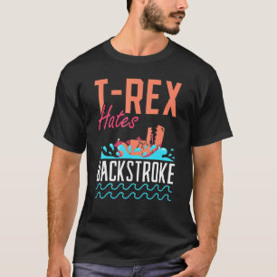 Camiseta T-Rex Oculta o nadador da Natação de traçado trase