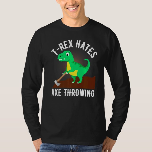Camiseta T Rex Odeia Ax Jogando Ax Para Lumberj (Frente)
