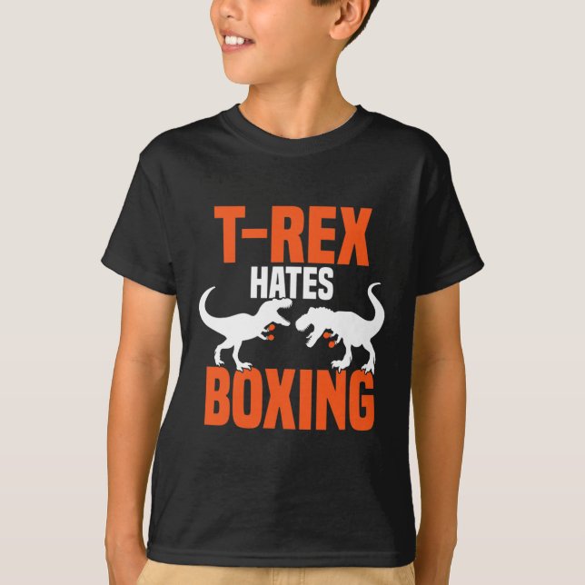Camiseta T-rex Odeia Boxe - Boxe Sparring Kick Boxe D (Frente)