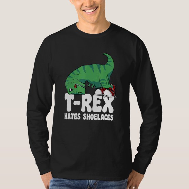 Camiseta T Rex Odeia Caldeiras Armas Curtas Dino TRex 1 (Frente)