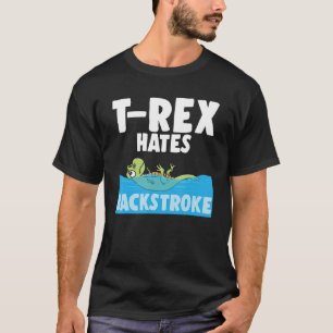Camiseta T-Rex Odeia Curso Traseiro Nadação Engraçada Dinos