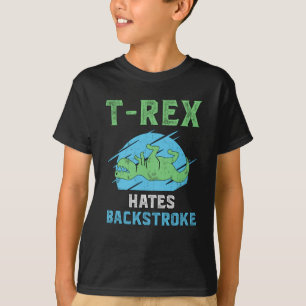 Camiseta T-Rex Odeia Curso Traseiro Nadando Natação Nadador