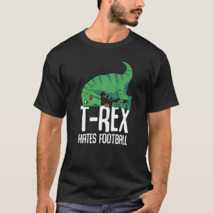 Camiseta T Rex Odeia Futebol Esporte Armas Curtas Dino TRex