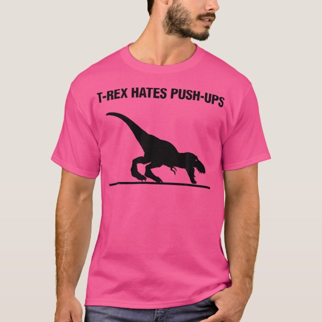 Camiseta T-Rex Odeia Push-Ups (Frente)