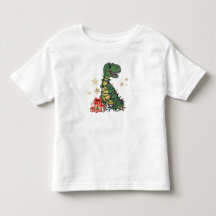 Camiseta T-Rex Os Corredores - Luzes de Natal Divertidas de