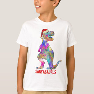 Camiseta T-Rex Papai Noel Dinossauro Natal