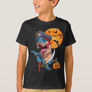 Camiseta T-Rex Pirate Trick Arrr Tratar Dinossauro de Hallo