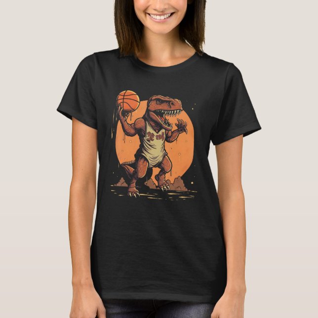 Camiseta T Rex playing Basketball Coach Dino Trex Rex Sport (Frente)