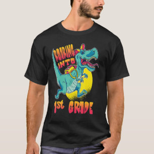 Camiseta T Rex Roaring Em 1 rua Grau Dino Primeiro De Volta