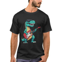 Camiseta T-Rex Rock and Roll | Dinossauro de Desen