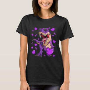 Camiseta T rex Roxo Para Crianças Militares Meses Din