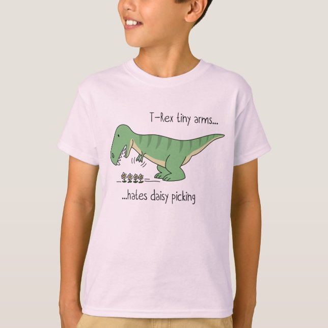Camiseta T-Rex tiny arms: daisy picking (Frente)