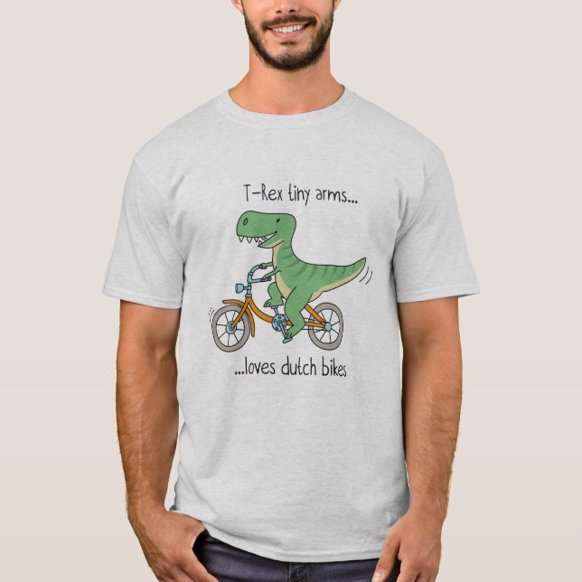 Camiseta T-Rex tiny arms loves dutch bikes (Frente)