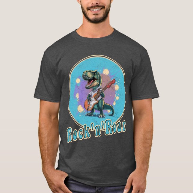 Camiseta T-Rex Tocando Violão - Rock'n'Roar (Frente)