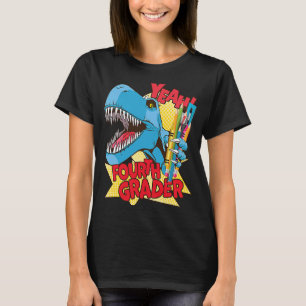 Camiseta T Rex Último Dia do 3º Ano Primeiro Dia do 4º Ano