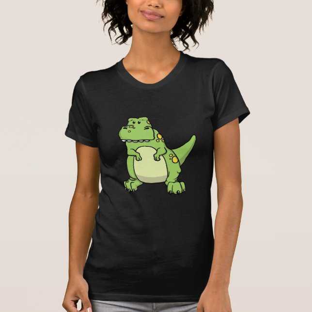 Camiseta T-Rex verde bonito (Frente)
