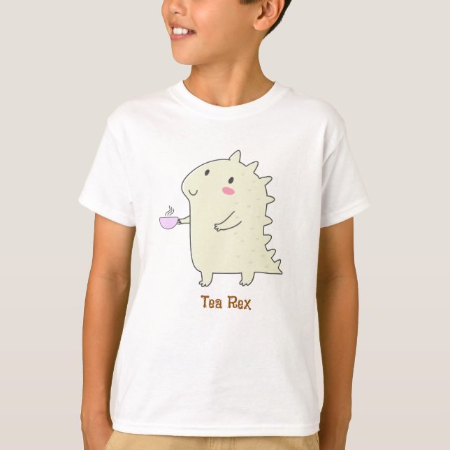 Camiseta T-Rex vs Tea Rex Funny Dinosaur Kid Tee, Hilariant (Frente)
