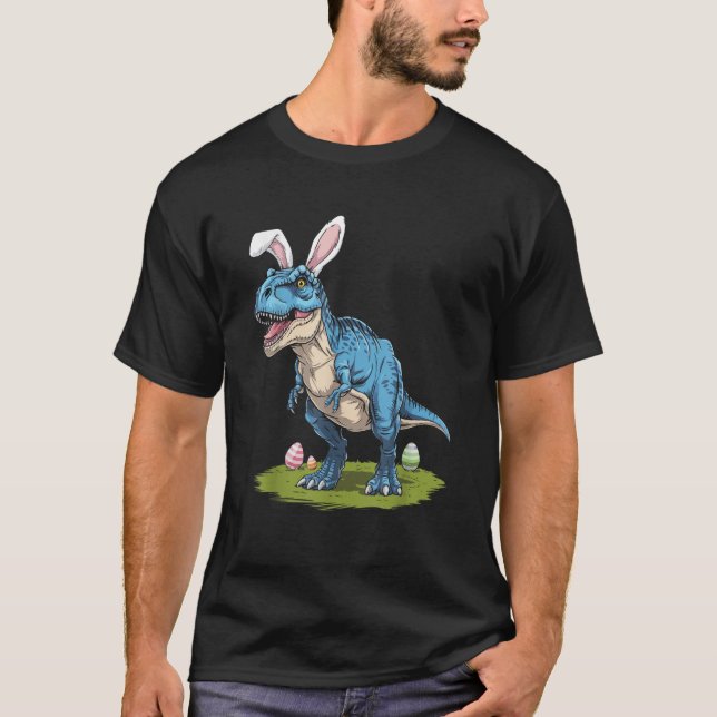 Camiseta T Rex with Bunny Ears Funny Easter Dinosaur Trex B (Frente)