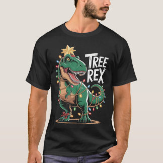 Camiseta T-Rex Xmas Shirt – Dinosaurier mit Lichterkette