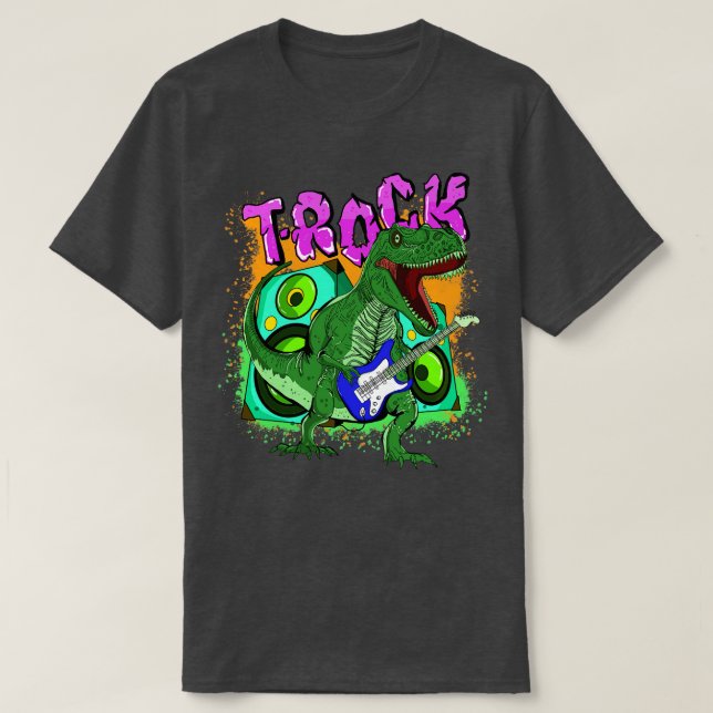 Camiseta T Rock tocando violão (Frente do Design)