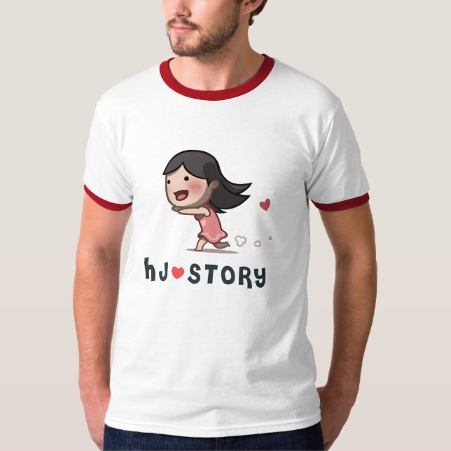 Camiseta T Running da menina da HJ-História (Frente)