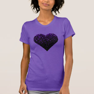 Camiseta T Sassy do amor do coração dos Sparkles do roxo da