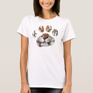 Camiseta T secado vintage da pata do tigre para senhoras