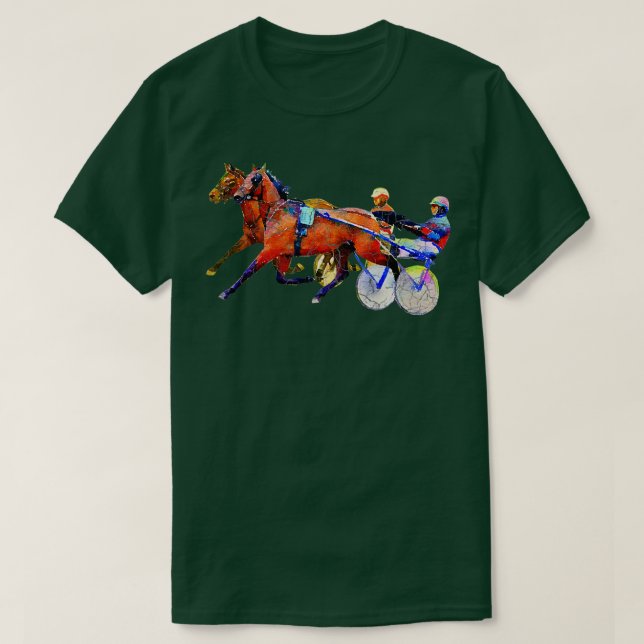 Camiseta T-Shi da Corrida de Cavalos e Cavalos Esp (Frente do Design)