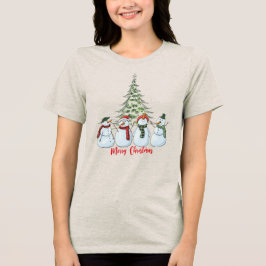 Camiseta T-Shir da Família Feriado de Árvore de Natal de Sn