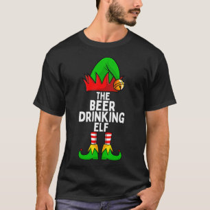 Camiseta T-Shir de Natal da Família de Beer Bebendo Elf