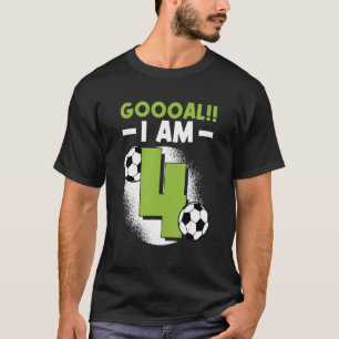 Camiseta T-Shirt4th Birday Soccer Themed Festa de aniversár