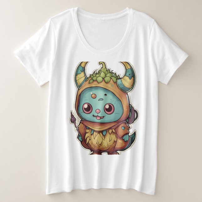 Camiseta T-Shirt"Autocolante monstro funky - Flam vibrante (Frente do Design)