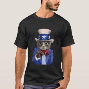 Camiseta T Shirt Cat Impersonagem Tio Sam Junta-se ao Rec d