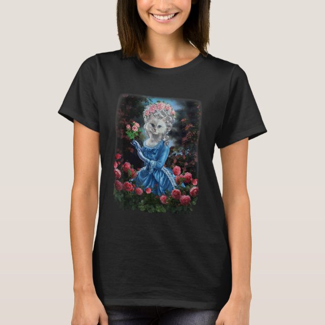 Camiseta T-Shirt, Cat Impersonate Marie Antoinette Rainha d (Frente)