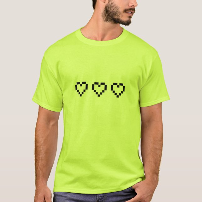Camiseta t-shirt, coração retro, verde (Frente)