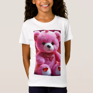 Camiseta "T-Shirt Cute de Urso Rosa para Todas as Idades"