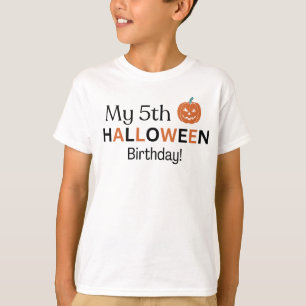 Camiseta "T-Shirt de Aniversário do Halloween Personalizado