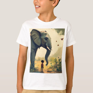 Camiseta "T-Shirt de Cartoon Elefante Adorável - Uma Alegri