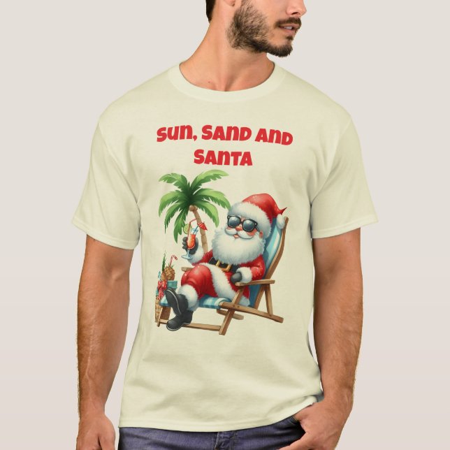 Camiseta T-Shirt-Family Tropical Christmas T Shirts (Frente)