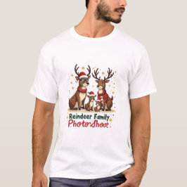Camiseta T-shirt-Funny Christmas Reindeer Family 