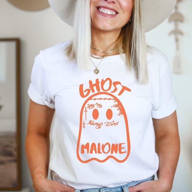 Camiseta T-Shirt Ghost Malone Pun - Queda + Hallow (Ghost Malone Shirt)