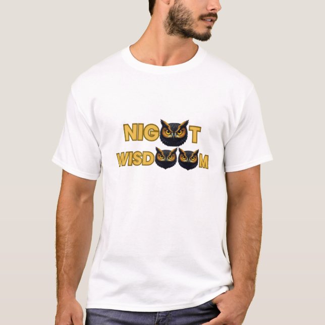Camiseta T-Shirt“Golden Owl Icon – Minimal Night Wisdom  (Frente)