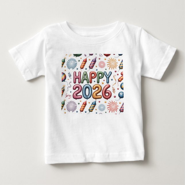 Camiseta T-Shirt-Happy New Year 2026 Matching Family  (Frente)