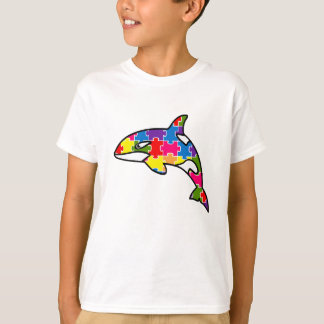 Camiseta (T-shirt) Infantil Quebra-Cabeça - Baleia