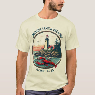 Camiseta T-Shirt-Maine de Férias Familiares Personalizáveis