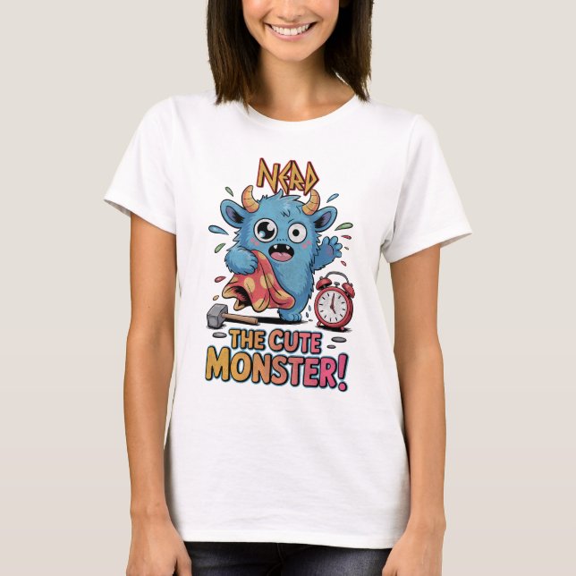Camiseta t shirt Nerd the Monster – Cute Kawaii Baby Shower (Frente)