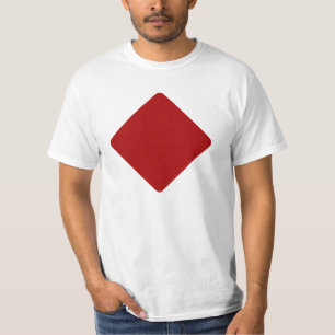Camiseta T-Shirt, Red Diamond, Símbolo de Cartão de Jogada