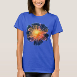 Camiseta T-Shirt, senhoras de flor azul brilhante