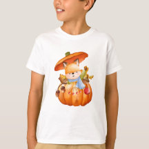 T-Shirt. Sweet Fruits and Friendly Pets Art